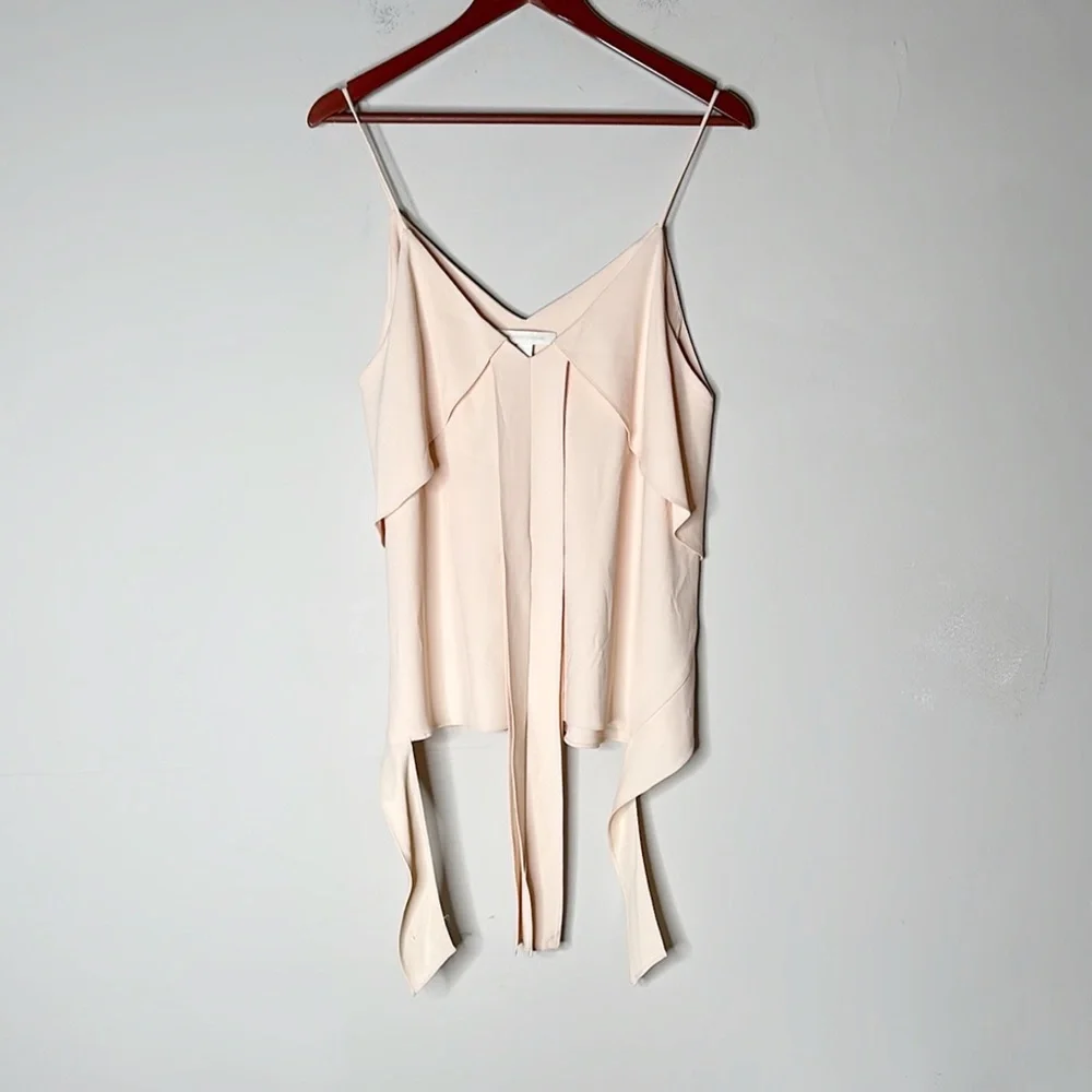 Jonathon Simkhai Silk Crepe Hanging Tank Top Blouse Apricot women size Medium - Picture 4 of 7